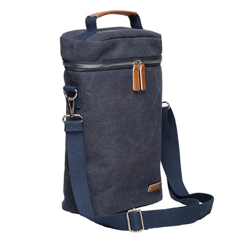 Kayce Insulated Double Wine Bag - Navy