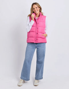 Core Puffer Vest - Hot Pink