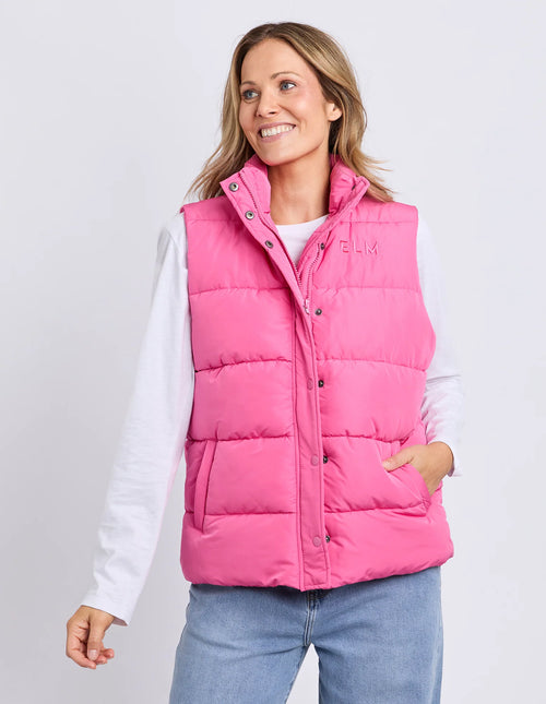 Core Puffer Vest - Hot Pink