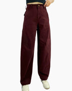 Barrel Stretch Jeans - Wine