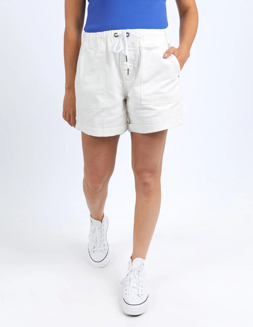 Emma Relaxed Denim Short - White