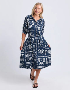 Jenny Dress - Navy/White