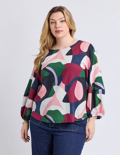 Ronja Top - Abstract Print