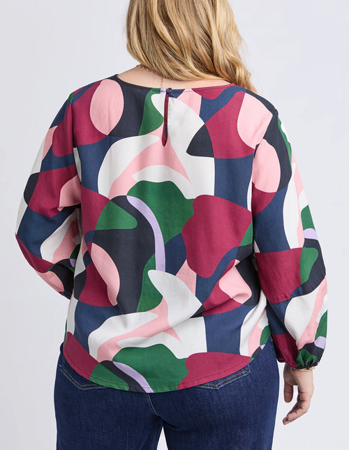 Ronja Top - Abstract Print