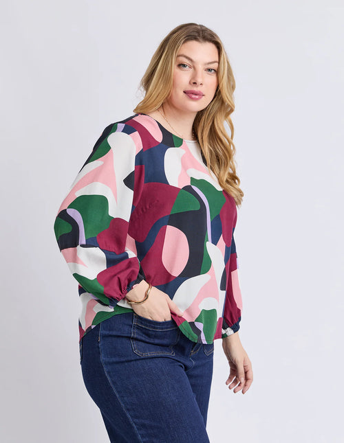 Ronja Top - Abstract Print