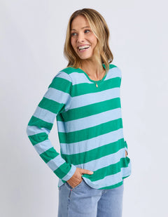 Spritz Long Sleeve Tee - Turquoise/Light Blue