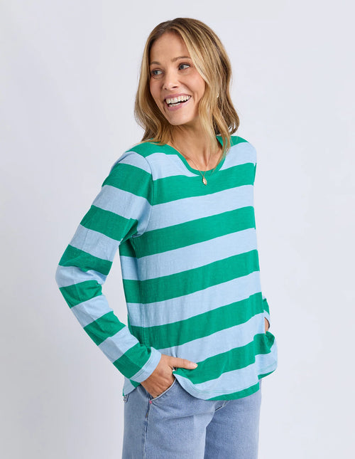 Spritz Long Sleeve Tee - Turquoise/Light Blue