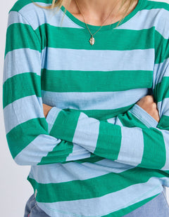 Spritz Long Sleeve Tee - Turquoise/Light Blue