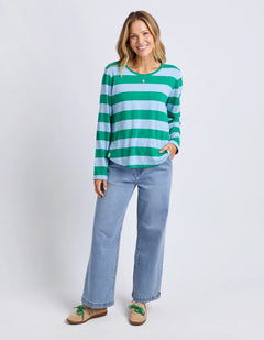 Spritz Long Sleeve Tee - Turquoise/Light Blue
