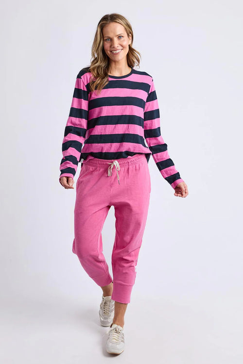 Spritz Long Sleeve Tee - Hot Pink/Navy