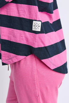 Spritz Long Sleeve Tee - Hot Pink/Navy