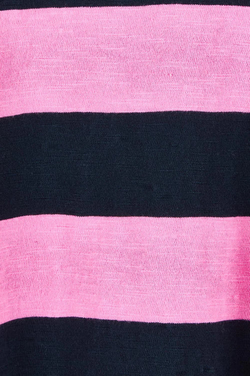Spritz Long Sleeve Tee - Hot Pink/Navy