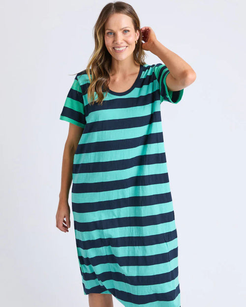 Mercury Stripe Dress - Green/Blue