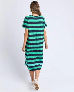 Mercury Stripe Dress - Green/Blue