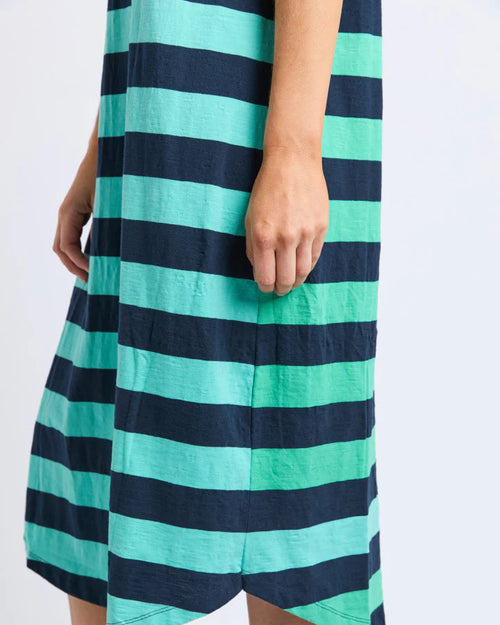 Mercury Stripe Dress - Green/Blue