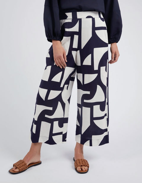 Dali Abstract Pants - Navy/White