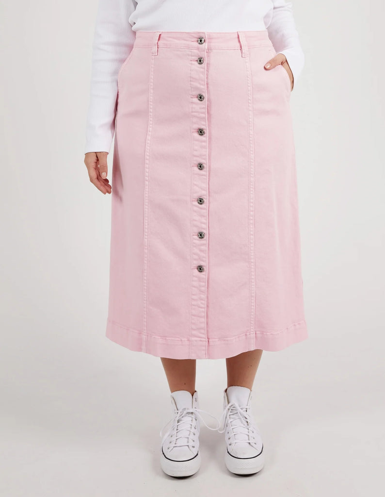 Florence Button Thru Skirt - Pink