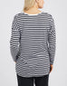 Lauren Long Sleeve Tee - White/Navy Stripe