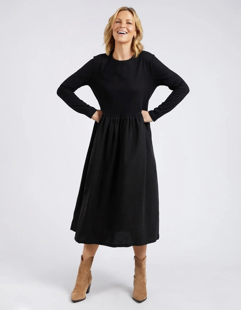 Parker Long Sleeve Dress - Black