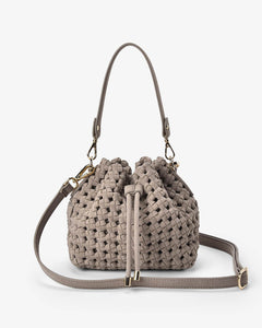 Box Weave Bucket Bag - Fawn