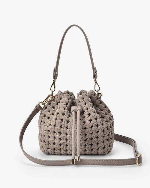 Box Weave Bucket Bag - Fawn