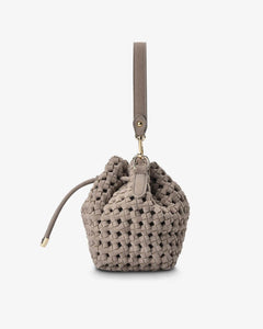 Box Weave Bucket Bag - Fawn