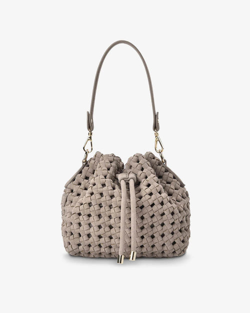 Box Weave Bucket Bag - Fawn