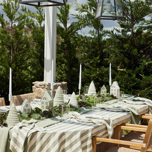 Estelle Green Stripe Tablecloth 230Cm