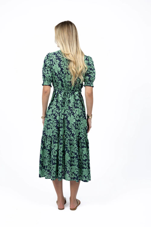 Fleur Dress - Navy/Mint Floral