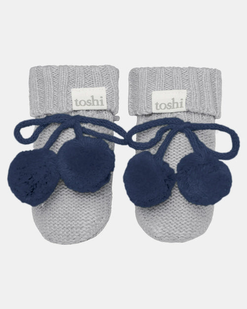 Organic Booties - Fog/Navy