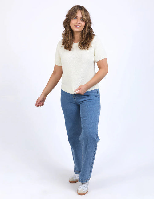 Blair Short Sleeve Knit - Vintage White