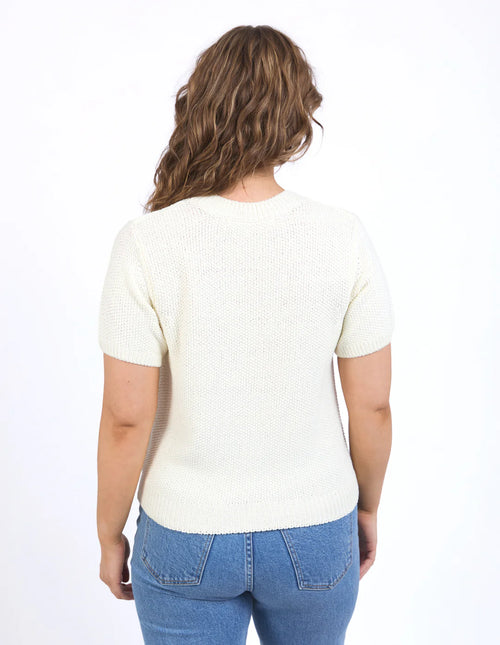 Blair Short Sleeve Knit - Vintage White
