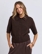 Fernie Short Sleeve Knit - Coffee