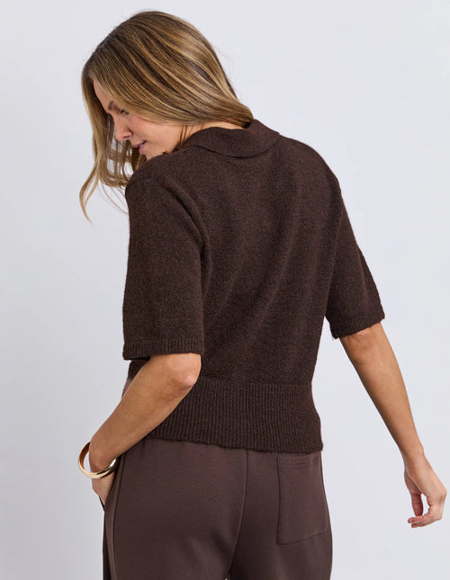 Fernie Short Sleeve Knit - Coffee