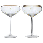 Gold Rim Coupe Glasses - Set 2