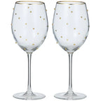 Gold Rim Wine Glasses - Set 2