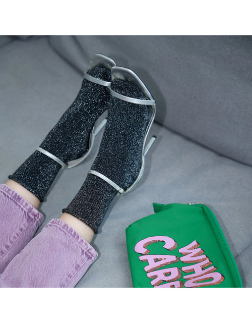 Lurex Glitter Socks - Black