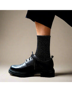 Lurex Glitter Socks - Black