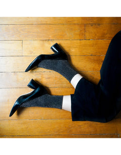 Lurex Glitter Socks - Black