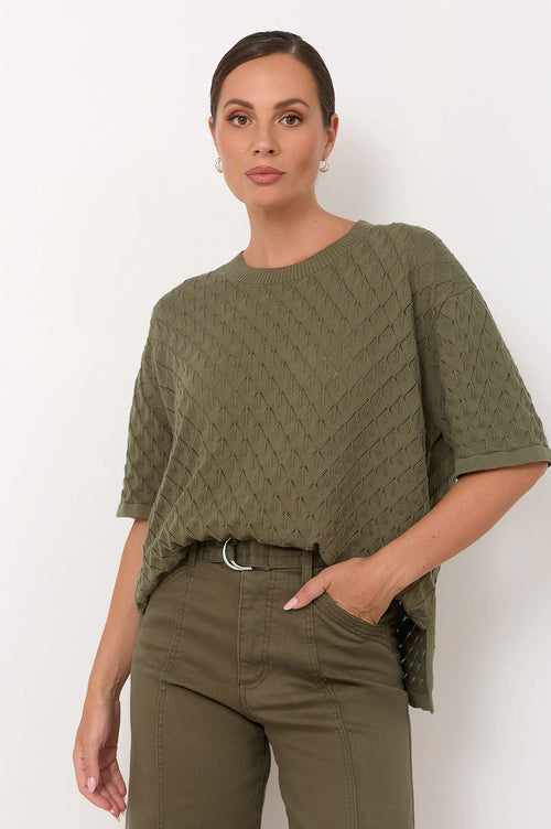 Bethany Knit Top - Khaki
