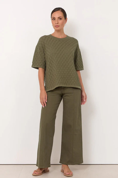 Bethany Knit Top - Khaki
