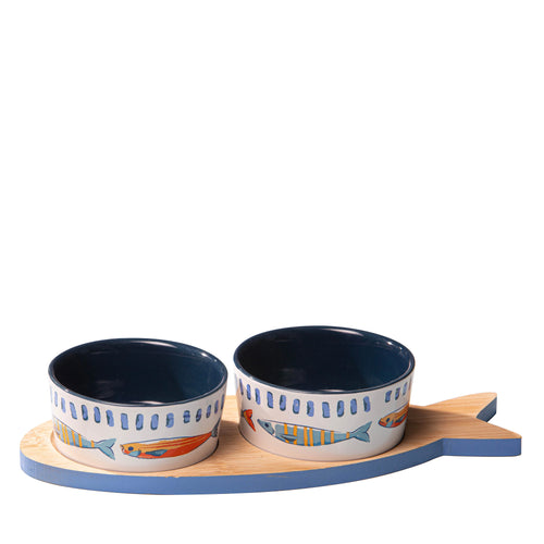 Fish 3pc Bowl & Tray Set