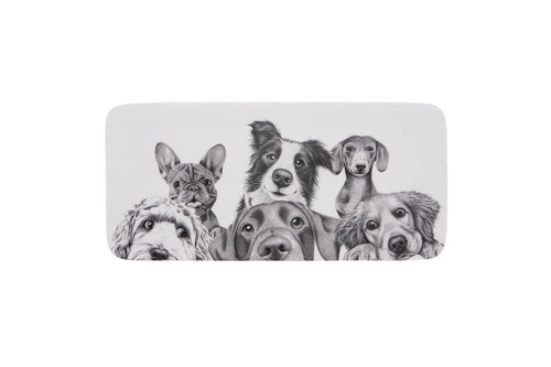 Peeking Pups Rectangle Platter