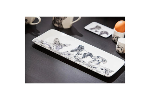 Peeking Pups Rectangle Platter