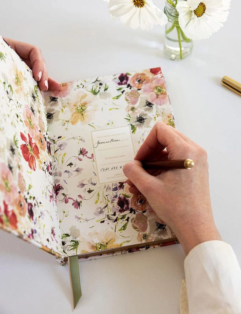 Linen Bound Journal - Poppies