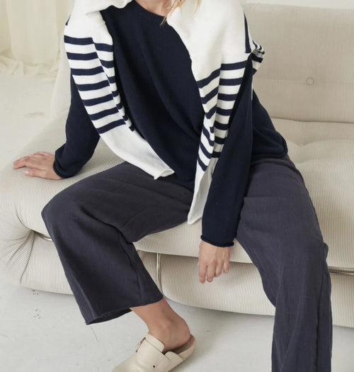 Jude Linen Pants - Navy