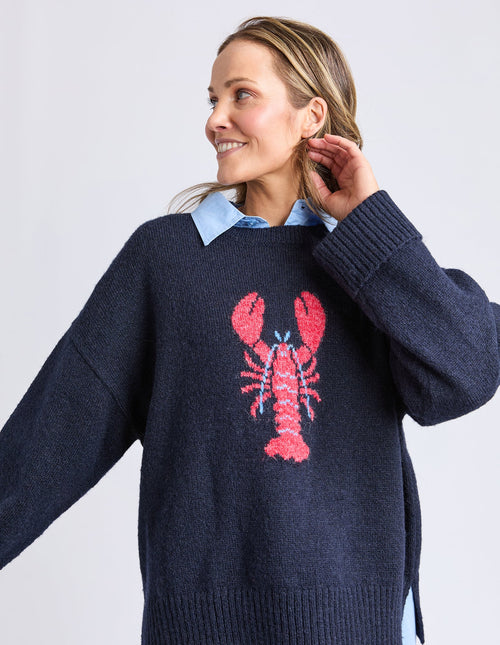 Lobster Intarsia Knit