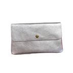 Metallic Clutch/Crossbody Bag - Grey