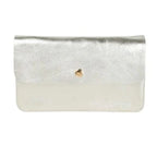 Metallic Clutch/Crossbody Bag - Silver