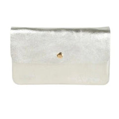 Metallic Clutch/Crossbody Bag - Silver